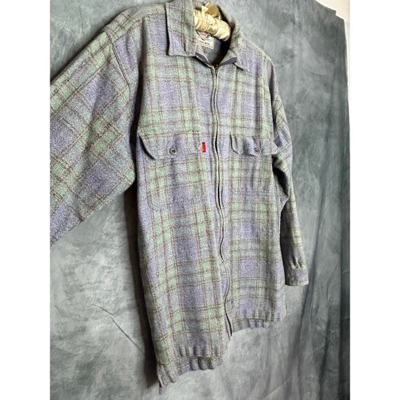 Gold Crest Shirt Shacket  Men Lg Utility Outdoors  Thick Comfy Plaid Cotton - Picture 2 of 10